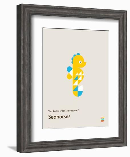 You Know What's Awesome? Seahorses (Gray)-Wee Society-Framed Art Print