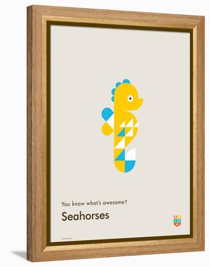 You Know What's Awesome? Seahorses (Gray)-Wee Society-Framed Stretched Canvas