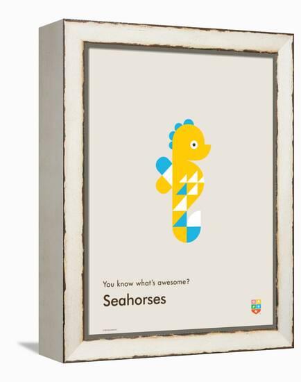 You Know What's Awesome? Seahorses (Gray)-Wee Society-Framed Stretched Canvas