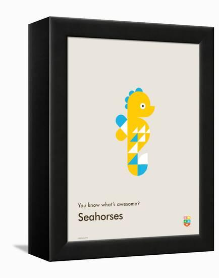 You Know What's Awesome? Seahorses (Gray)-Wee Society-Framed Stretched Canvas