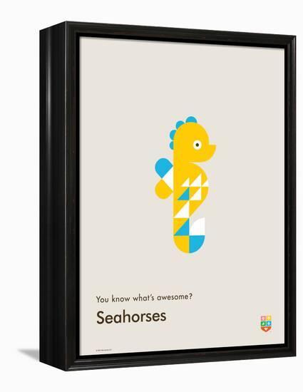 You Know What's Awesome? Seahorses (Gray)-Wee Society-Framed Stretched Canvas