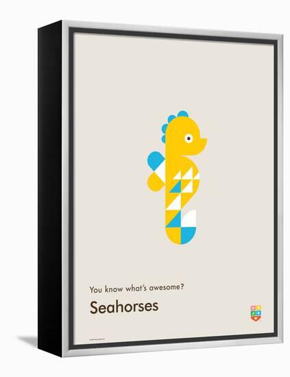 You Know What's Awesome? Seahorses (Gray)-Wee Society-Framed Stretched Canvas