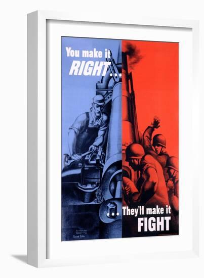 You Make it Right...They Make it Fight Poster-Bernard Perlin-Framed Giclee Print