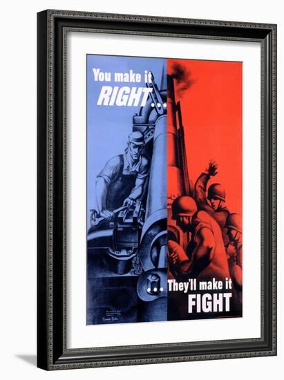 You Make it Right...They Make it Fight Poster-Bernard Perlin-Framed Giclee Print