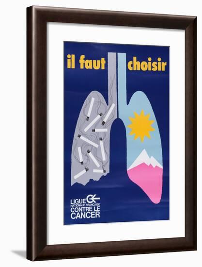 You Must Choose', Anti-Smoking Poster from La Ligue Nationale Francaise Contre Le Cancer-null-Framed Giclee Print