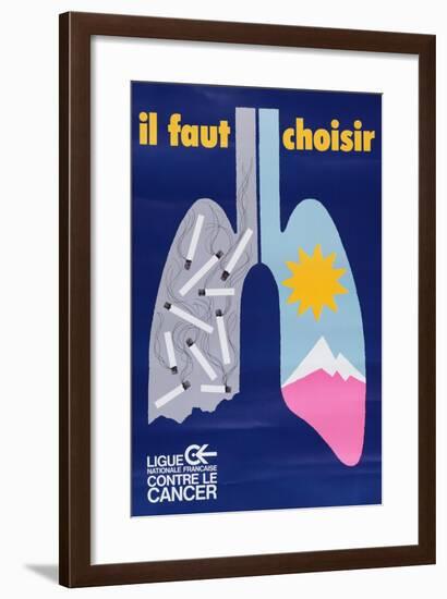 You Must Choose', Anti-Smoking Poster from La Ligue Nationale Francaise Contre Le Cancer-null-Framed Giclee Print