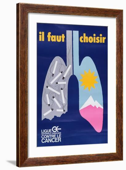 You Must Choose', Anti-Smoking Poster from La Ligue Nationale Francaise Contre Le Cancer-null-Framed Giclee Print