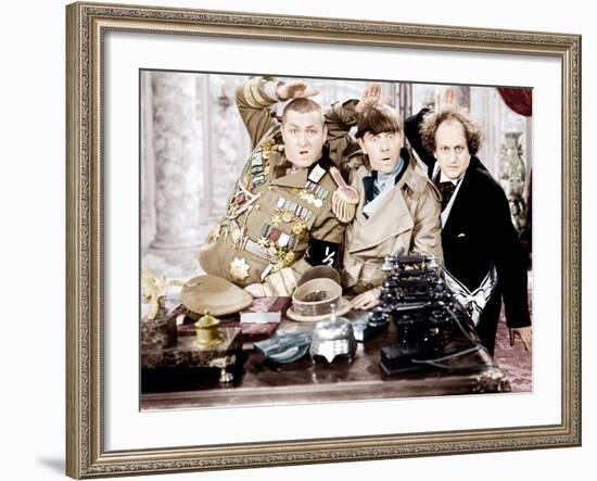 YOU NAZTY SPY, from left: Curly Howard, Moe Howard, Larry Fine, [aka The Three Stooges], 1940-null-Framed Photo