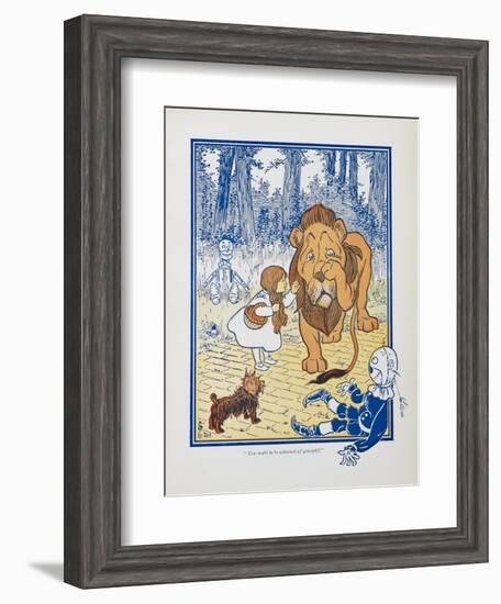 You Ought To Be Ashamed Of Yourself !. the The Cowardly Lion Being Rebuked by Dorothy-William Denslow-Framed Giclee Print