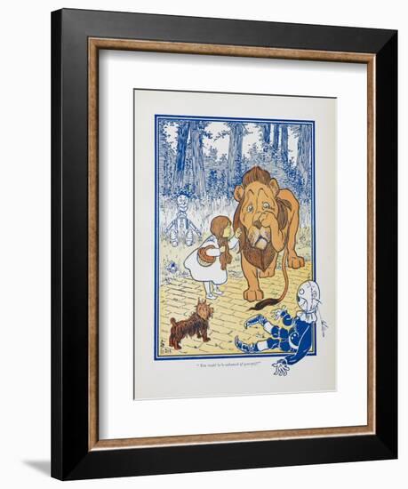 You Ought To Be Ashamed Of Yourself !. the The Cowardly Lion Being Rebuked by Dorothy-William Denslow-Framed Giclee Print