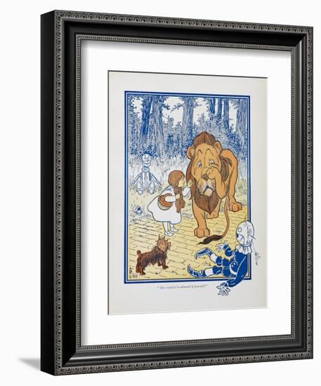 You Ought To Be Ashamed Of Yourself !. the The Cowardly Lion Being Rebuked by Dorothy-William Denslow-Framed Giclee Print