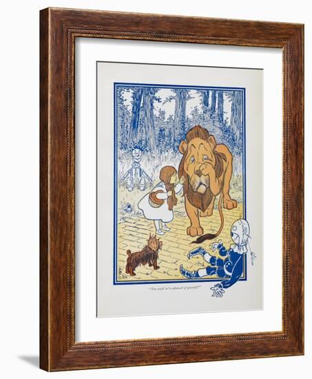 You Ought To Be Ashamed Of Yourself !. the The Cowardly Lion Being Rebuked by Dorothy-William Denslow-Framed Giclee Print