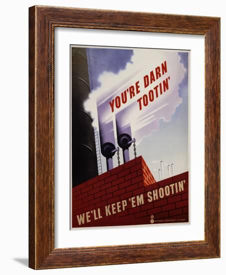 You're Darn Tootin' We'll Keep 'Em Shootin' Poster-Joseph Binder-Framed Giclee Print
