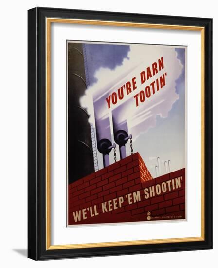 You're Darn Tootin' We'll Keep 'Em Shootin' Poster-Joseph Binder-Framed Giclee Print