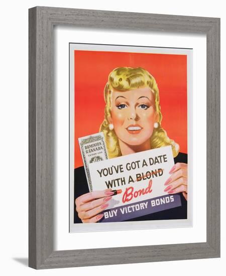 You'Ve Got a Date with a Bond', Poster Advertising Victory Bonds (Colour Litho)-Canadian-Framed Giclee Print