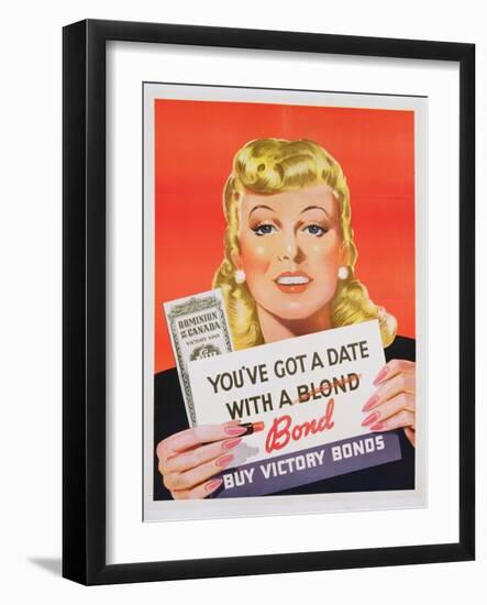 You'Ve Got a Date with a Bond', Poster Advertising Victory Bonds (Colour Litho)-Canadian-Framed Giclee Print