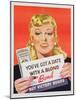 You'Ve Got a Date with a Bond', Poster Advertising Victory Bonds (Colour Litho)-Canadian-Mounted Giclee Print