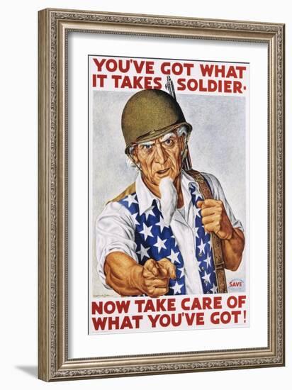 You've Got What it Takes Soldier Poster-Ernest Hamlin Baker-Framed Giclee Print