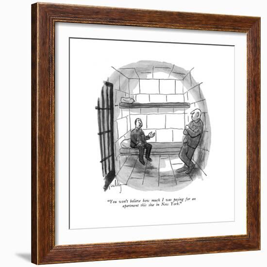 "You won' t believe how much I was paying for an apartment this size in Ne?" - New Yorker Cartoon-James Mulligan-Framed Premium Giclee Print