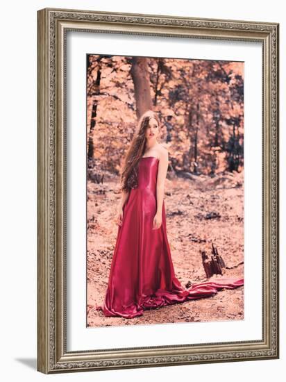 Young Adult Female in Woodland-Sabine Rosch-Framed Photographic Print