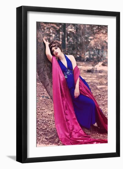 Young Adult Female in Woodland-Sabine Rosch-Framed Photographic Print