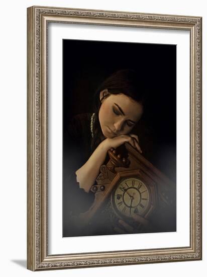 Young Adult Female with Clock-Ariel Marie Miller-Framed Photographic Print