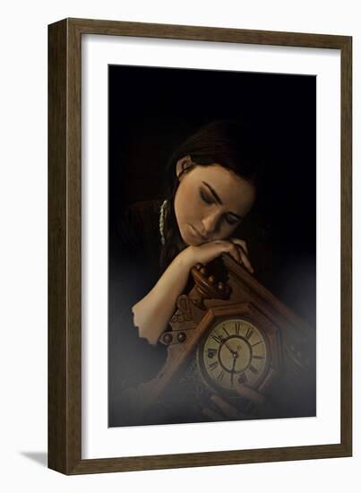 Young Adult Female with Clock-Ariel Marie Miller-Framed Photographic Print