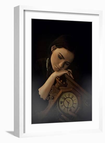 Young Adult Female with Clock-Ariel Marie Miller-Framed Photographic Print