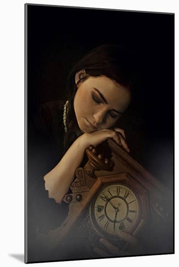 Young Adult Female with Clock-Ariel Marie Miller-Mounted Photographic Print