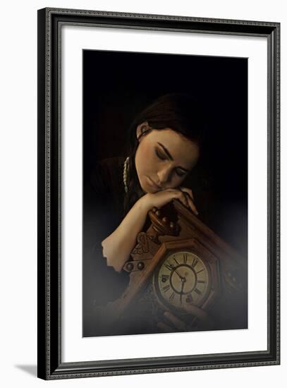 Young Adult Female with Clock-Ariel Marie Miller-Framed Photographic Print