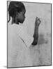 Young African American Girl at Chalkboard Photograph - Marlington, WV-Lantern Press-Mounted Art Print