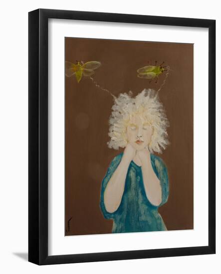 Young Albino Girl with Cicadas (Green Grocers), 2017-Susan Adams-Framed Giclee Print