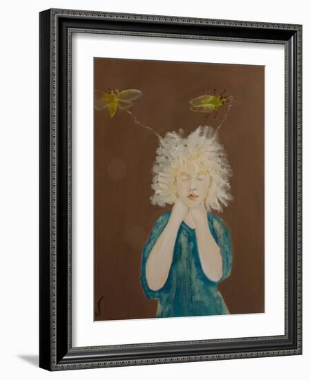 Young Albino Girl with Cicadas (Green Grocers), 2017-Susan Adams-Framed Giclee Print