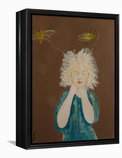 Young Albino Girl with Cicadas (Green Grocers), 2017-Susan Adams-Framed Premier Image Canvas