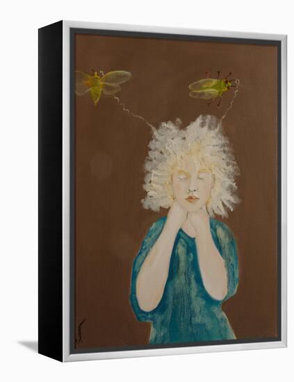 Young Albino Girl with Cicadas (Green Grocers), 2017-Susan Adams-Framed Premier Image Canvas