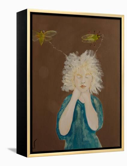 Young Albino Girl with Cicadas (Green Grocers), 2017-Susan Adams-Framed Premier Image Canvas