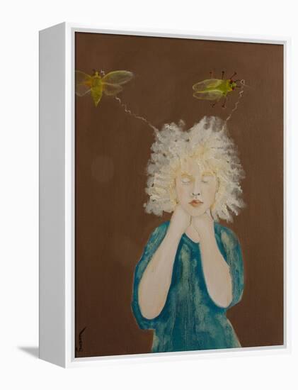 Young Albino Girl with Cicadas (Green Grocers), 2017-Susan Adams-Framed Premier Image Canvas