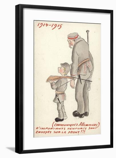 Young and Old German Soldiers Looking Forlorn-null-Framed Giclee Print