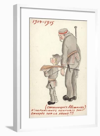 Young and Old German Soldiers Looking Forlorn-null-Framed Giclee Print