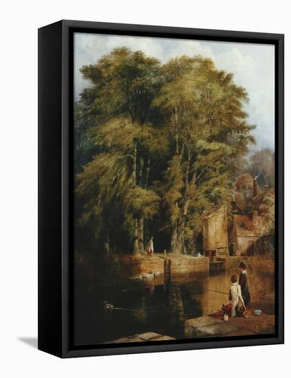 Young Anglers, Barras Bridge-Thomas Miles Richardson-Framed Premier Image Canvas