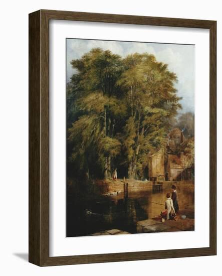 Young Anglers, Barras Bridge-Thomas Miles Richardson-Framed Giclee Print