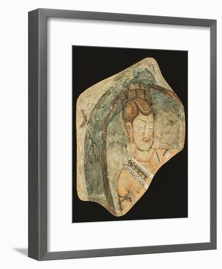 Young Ascetic in Hut of Leaves, Mural Painting from Navigators of Kizil Cave, Xinjiang, China-null-Framed Giclee Print