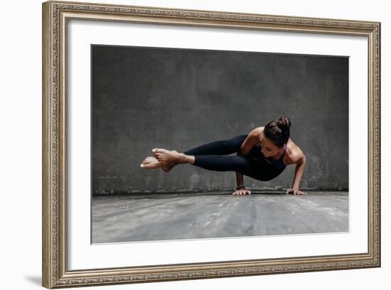 Young Beautiful Yoga Female Posing in Studio-AYakovlev-Framed Photographic Print