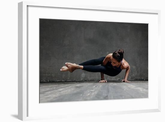 Young Beautiful Yoga Female Posing in Studio-AYakovlev-Framed Photographic Print