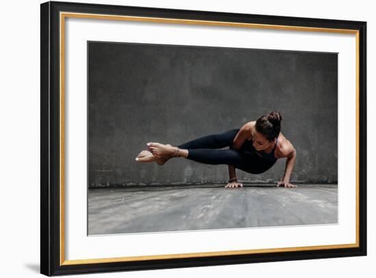 Young Beautiful Yoga Female Posing in Studio-AYakovlev-Framed Photographic Print