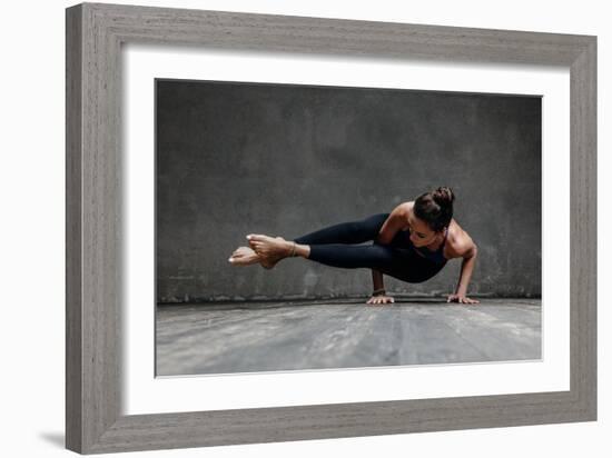 Young Beautiful Yoga Female Posing in Studio-AYakovlev-Framed Photographic Print