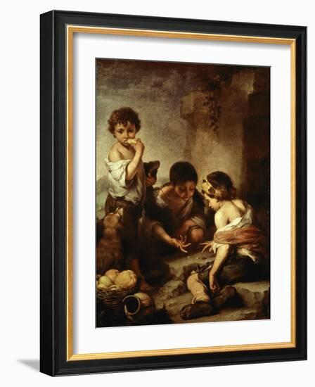 Young Beggars Playing Dice-Bartolome Esteban Murillo-Framed Giclee Print