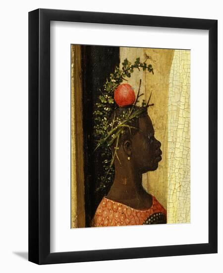 Young Black Page of King Gaspard with Apple on Head, from Adoration of the Magi, Tripytch-Hieronymus Bosch-Framed Giclee Print