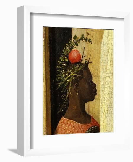 Young Black Page of King Gaspard with Apple on Head, from Adoration of the Magi, Tripytch-Hieronymus Bosch-Framed Giclee Print