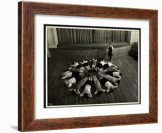 Young Blind Women Lying in a Starburst Pattern on the Floor of the Gymnasium at the New York…-Byron Company-Framed Giclee Print